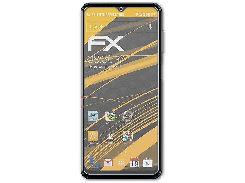 ATFOLIX 3x FX-Antireflex F12) Displayschutz(für Samsung
