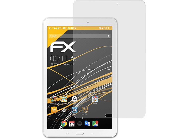 ATFOLIX 2x FX-Antireflex Displayschutz(für Samsung Galaxy Tab E 9.6)