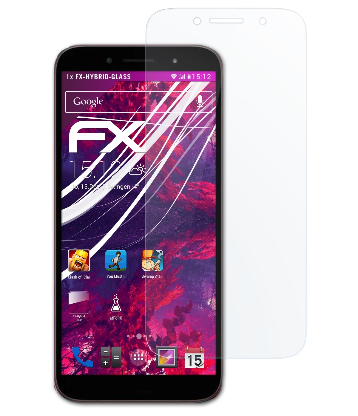 ATFOLIX FX-Hybrid-Glass Schutzglas(für Nokia C1 Plus)