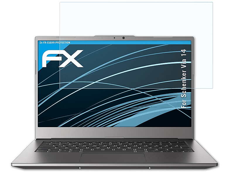 ATFOLIX 2x FX-Clear Displayschutz(für Schenker Via 14)