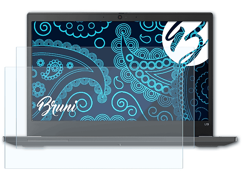 BRUNI 2x Basics-Clear Schutzfolie(für Lenovo ThinkPad L13 (2. Generation))