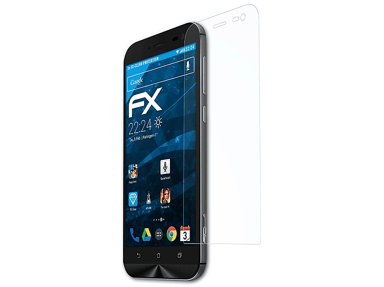 ATFOLIX 3x Asus ZenFone FX-Clear Zoom (ZX551ML)) Displayschutz(für