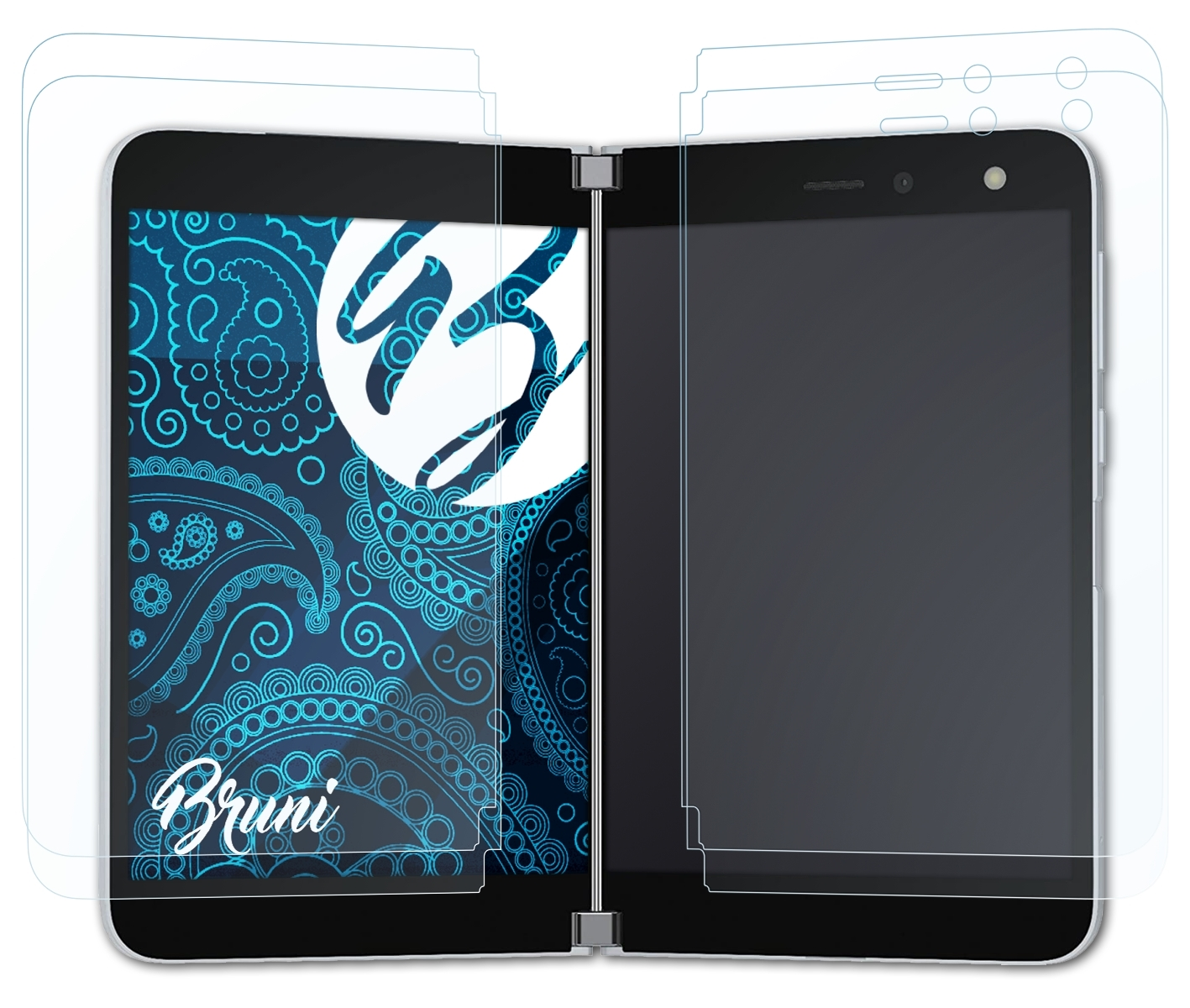 BRUNI 2x Basics-Clear Schutzfolie(für Microsoft Duo) Surface