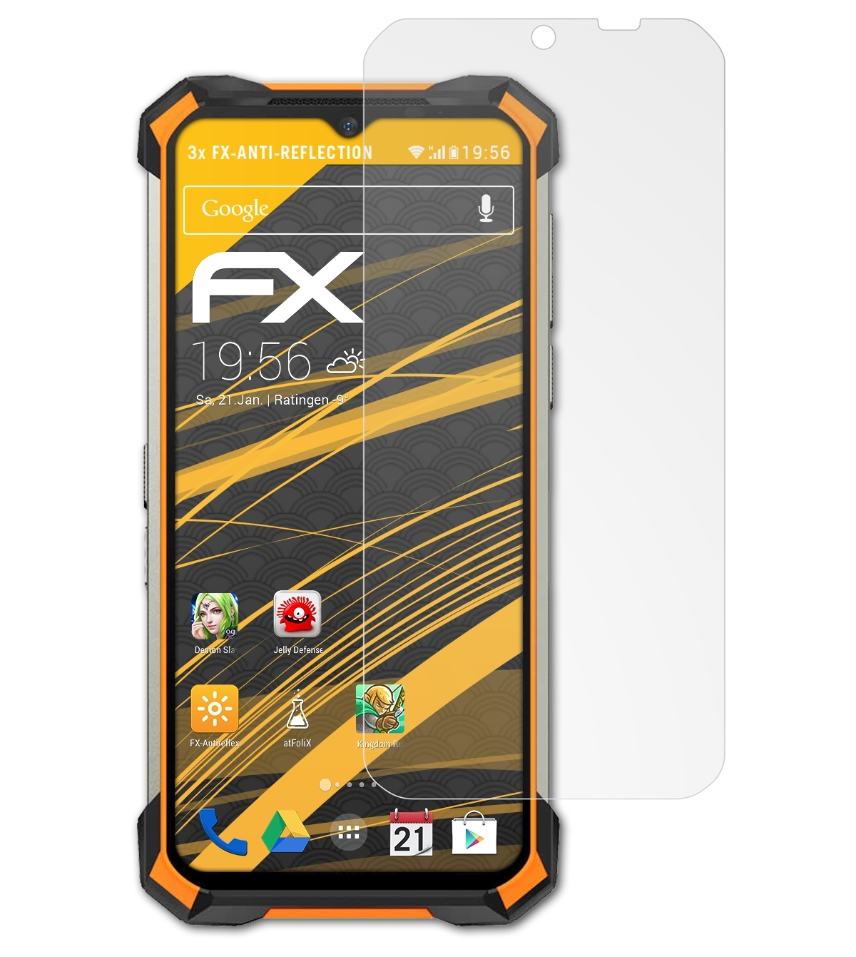 FX-Antireflex 3x Doogee Plus) ATFOLIX Displayschutz(für S88