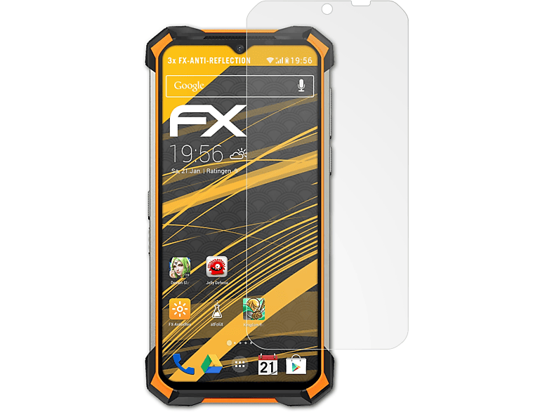 ATFOLIX 3x FX-Antireflex Displayschutz(für Doogee S88 Plus)