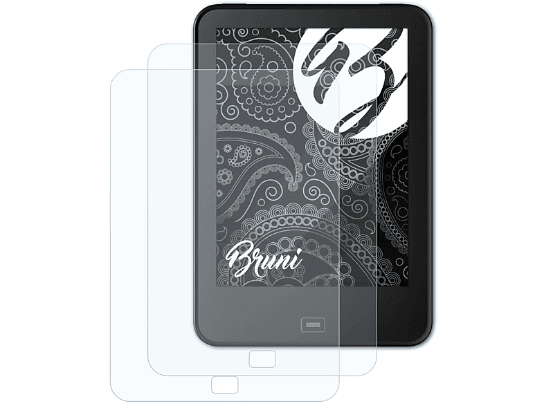 BRUNI 2x Basics-Clear Schutzfolie(für Tolino Vision 3 HD / 4HD)
