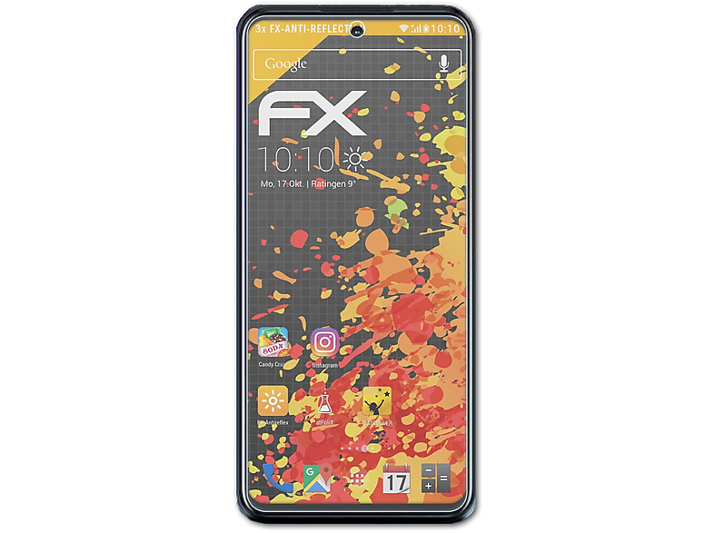 ATFOLIX 3x 21 Desire HTC FX-Antireflex Displayschutz(für Pro)