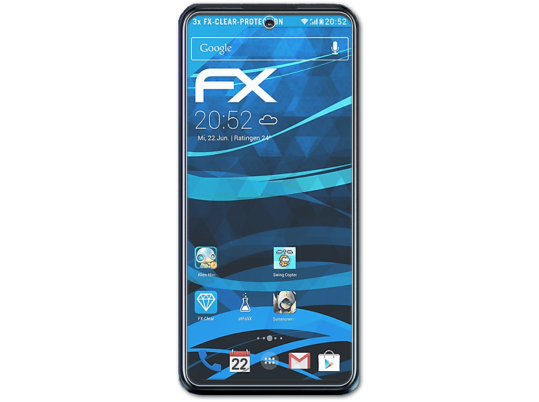 ATFOLIX 21 HTC Pro) Desire 3x Displayschutz(für FX-Clear