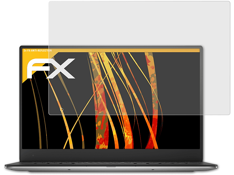 ATFOLIX 13 Version FX-Antireflex QHD+, Displayschutz(für (9343 Ultrabook 2015)) XPS Dell 2x