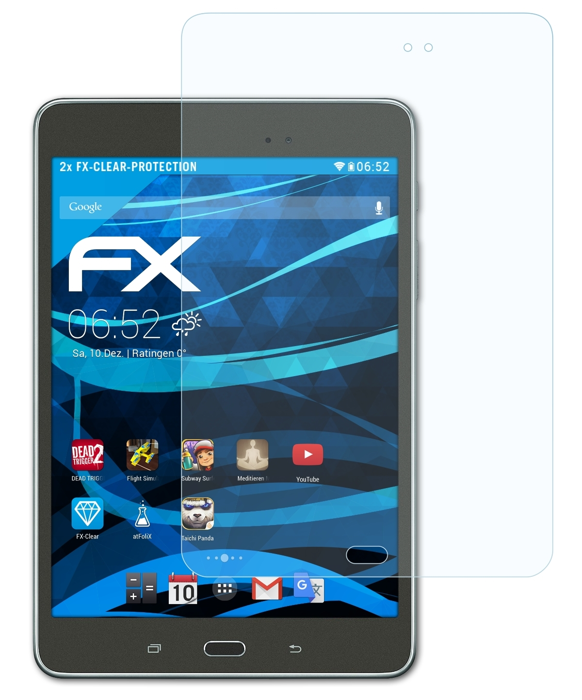 Tab Samsung 8.0) A Galaxy 2x ATFOLIX FX-Clear Displayschutz(für