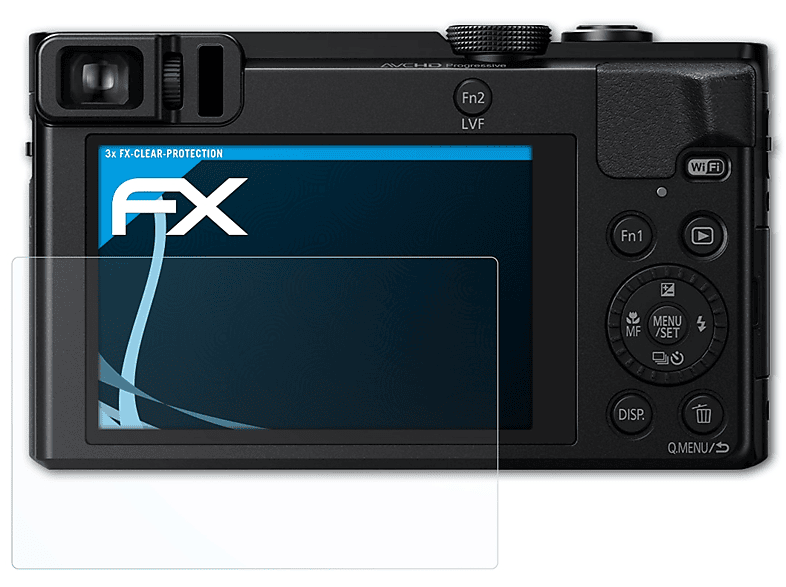 3x Panasonic ATFOLIX FX-Clear Displayschutz(für DMC-ZS50) Lumix