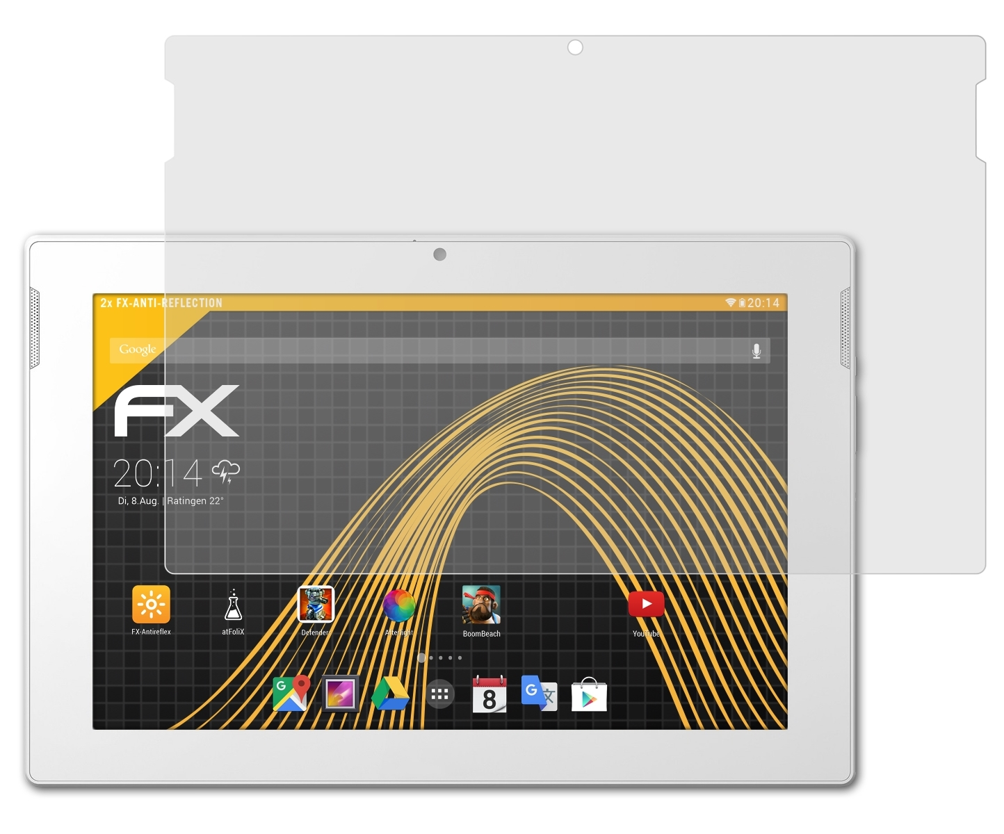 ATFOLIX 2x FX-Antireflex Displayschutz(für Medion S10346 (MD99282)) LIFETAB