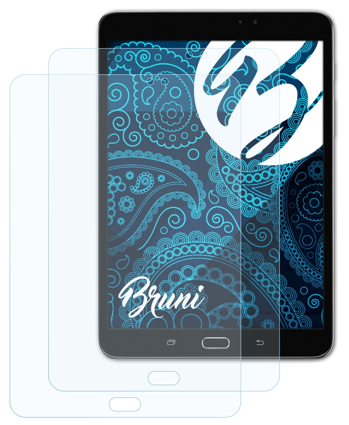 BRUNI 2x Basics-Clear S2 Tab 8.0 Samsung Schutzfolie(für (SM-T710)) Galaxy