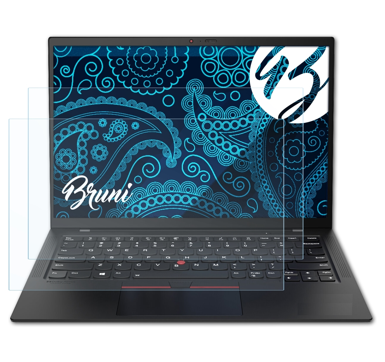 BRUNI 2x Basics-Clear Schutzfolie(für Lenovo 2021)) Gen. X1 Carbon (9th ThinkPad