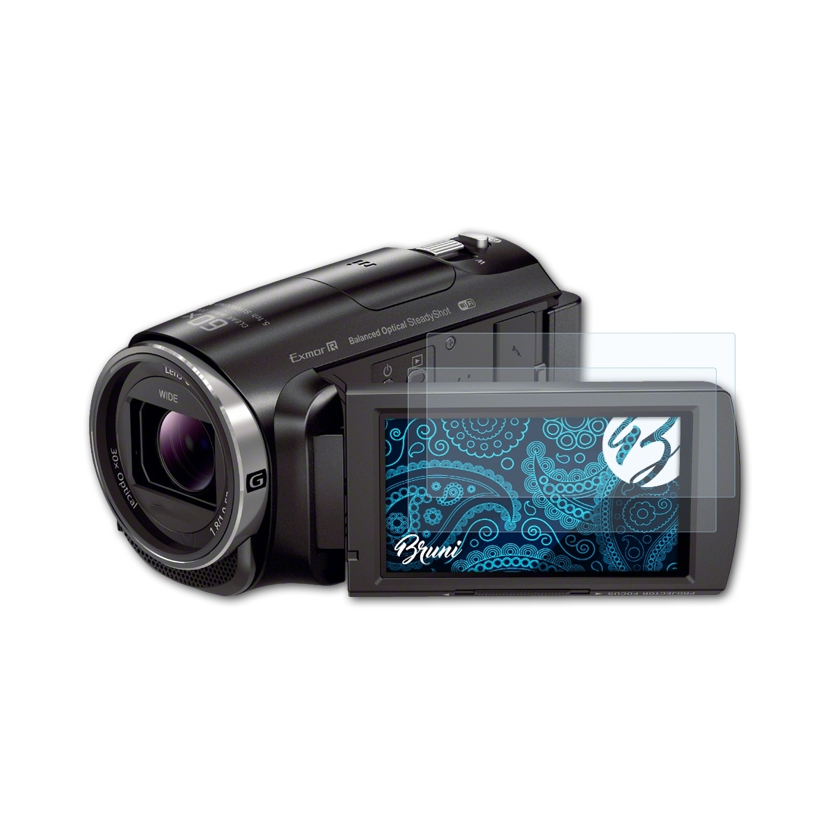 Basics-Clear BRUNI HDR-PJ620) Schutzfolie(für Sony 2x