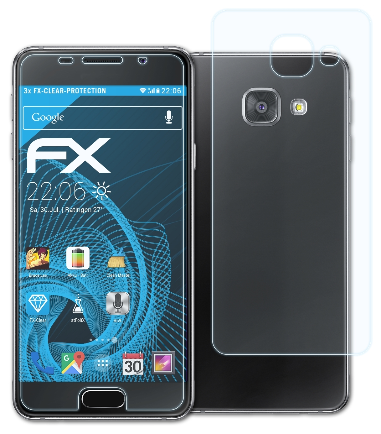 ATFOLIX 3x FX-Clear A3 Displayschutz(für (2016)) Samsung Galaxy