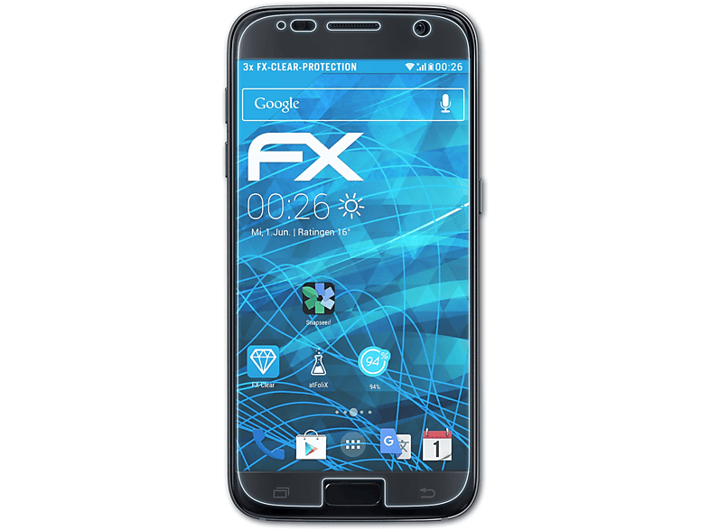 ATFOLIX 3x FX-Clear Displayschutz(für S7) Galaxy Samsung