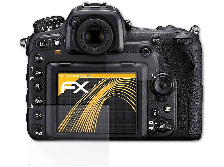 Nikon 3x D500) ATFOLIX FX-Antireflex Displayschutz(für