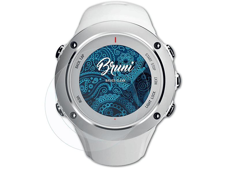 BRUNI 2x Basics-Clear Schutzfolie(für Suunto Ambit 2S HR) | Smartwatch Schutzfolien & Gläser