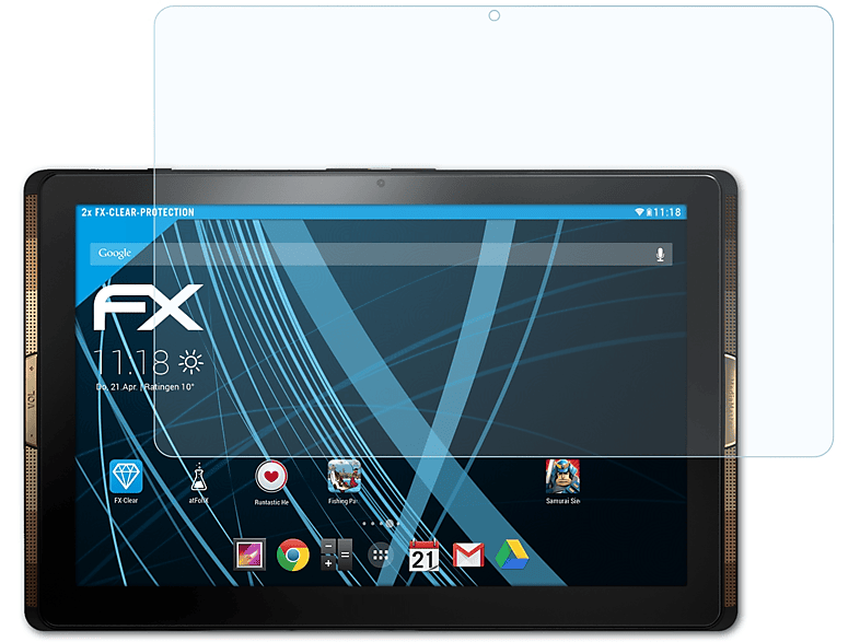 ATFOLIX 2x FX-Clear Displayschutz(für Acer Iconia Tab 10 (A3-A40))