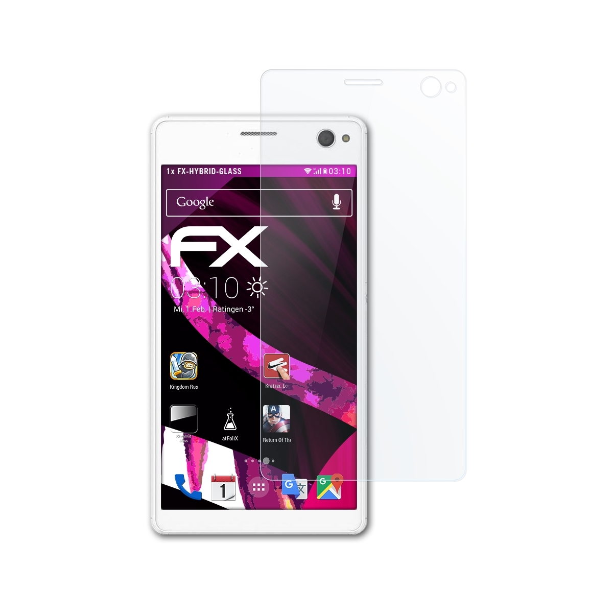 ATFOLIX FX-Hybrid-Glass Schutzglas(für Sony Xperia C4)