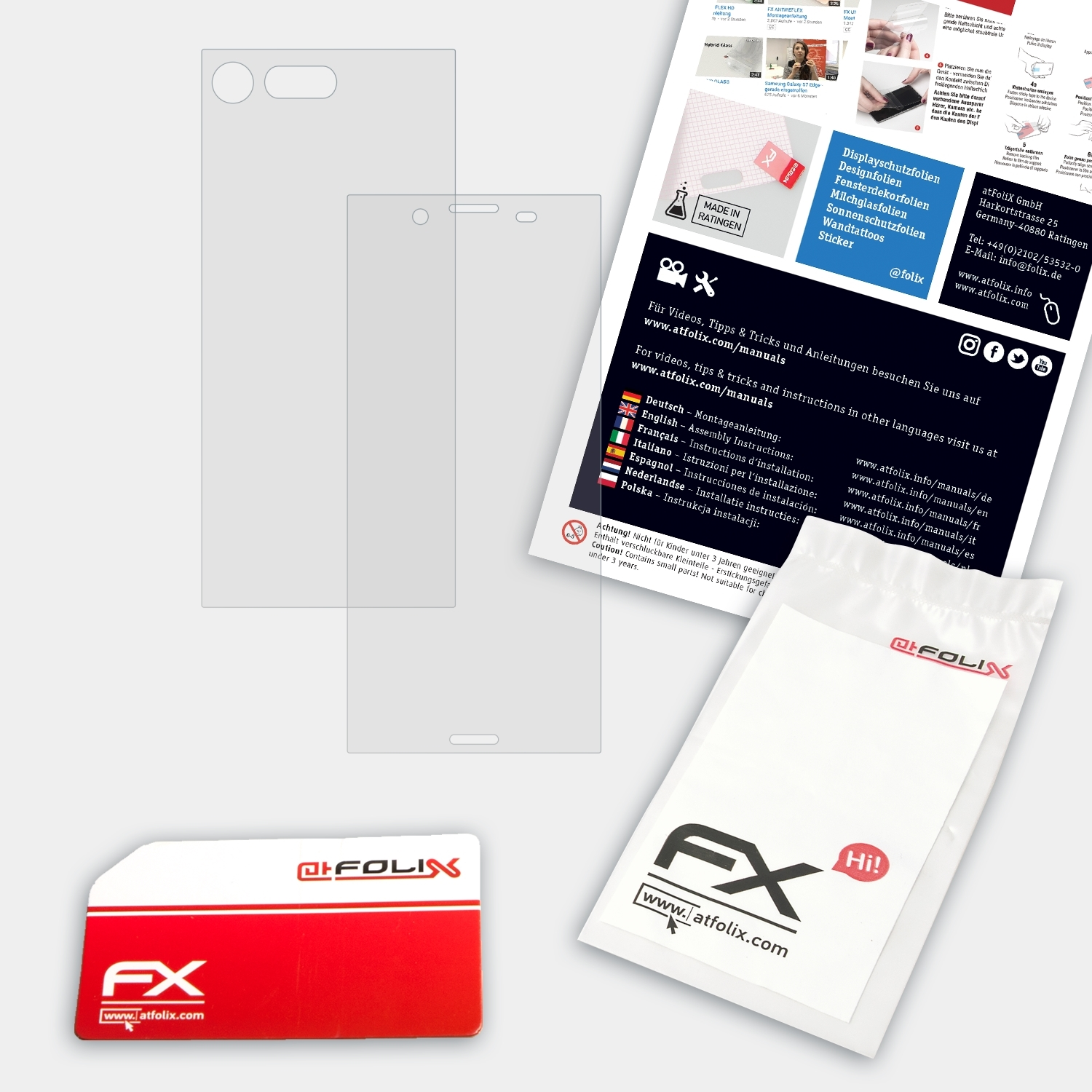 ATFOLIX FX-Hybrid-Glass Schutzglas(für Sony Compact) Xperia X