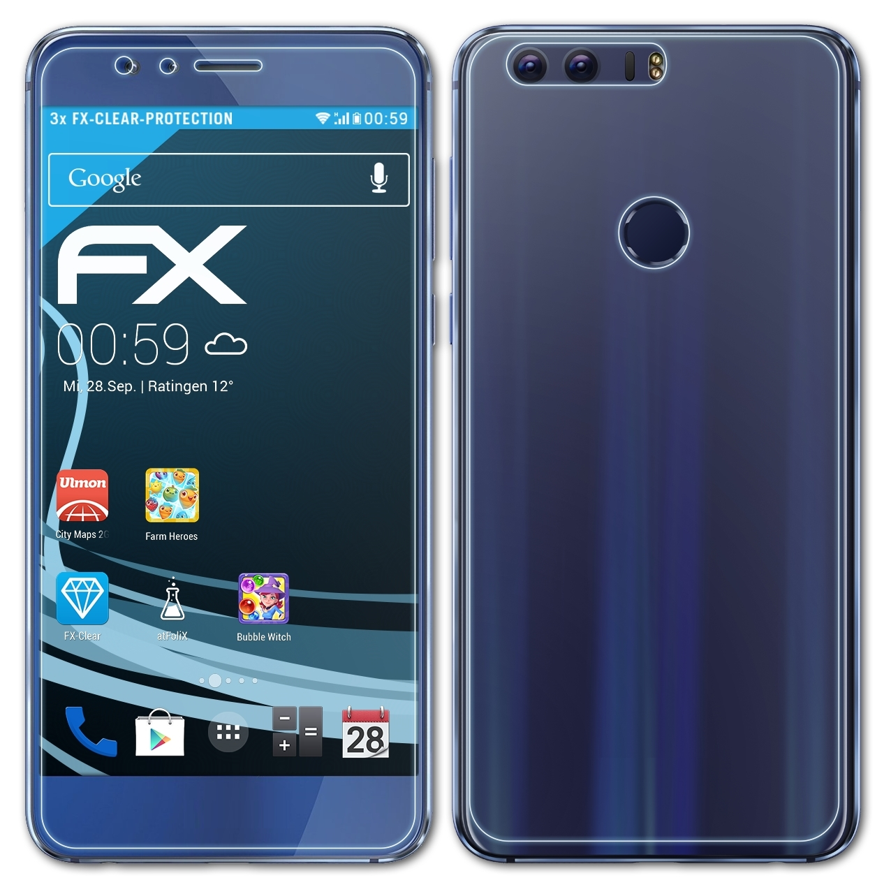Displayschutz(für 8) FX-Clear ATFOLIX 3x Honor Huawei