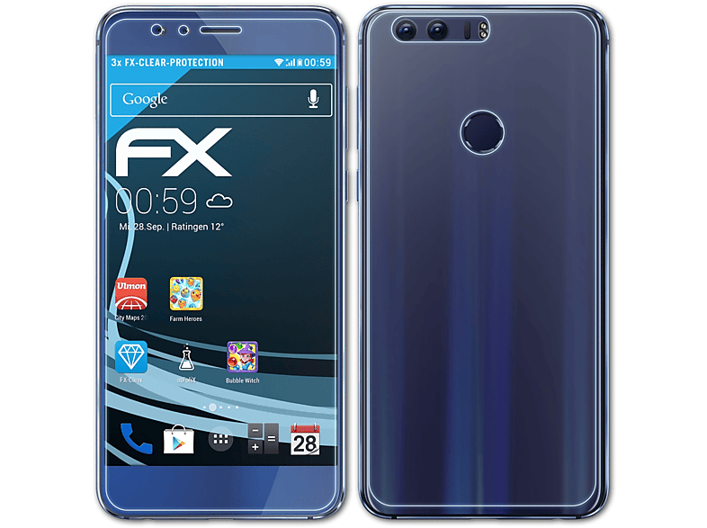 ATFOLIX 3x Huawei Displayschutz(für Honor FX-Clear 8)