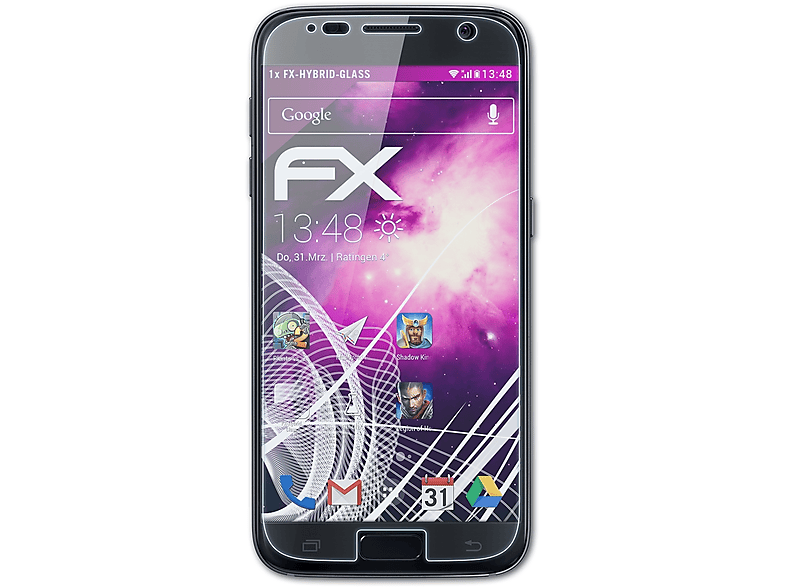 Galaxy FX-Hybrid-Glass S7) Samsung ATFOLIX Schutzglas(für