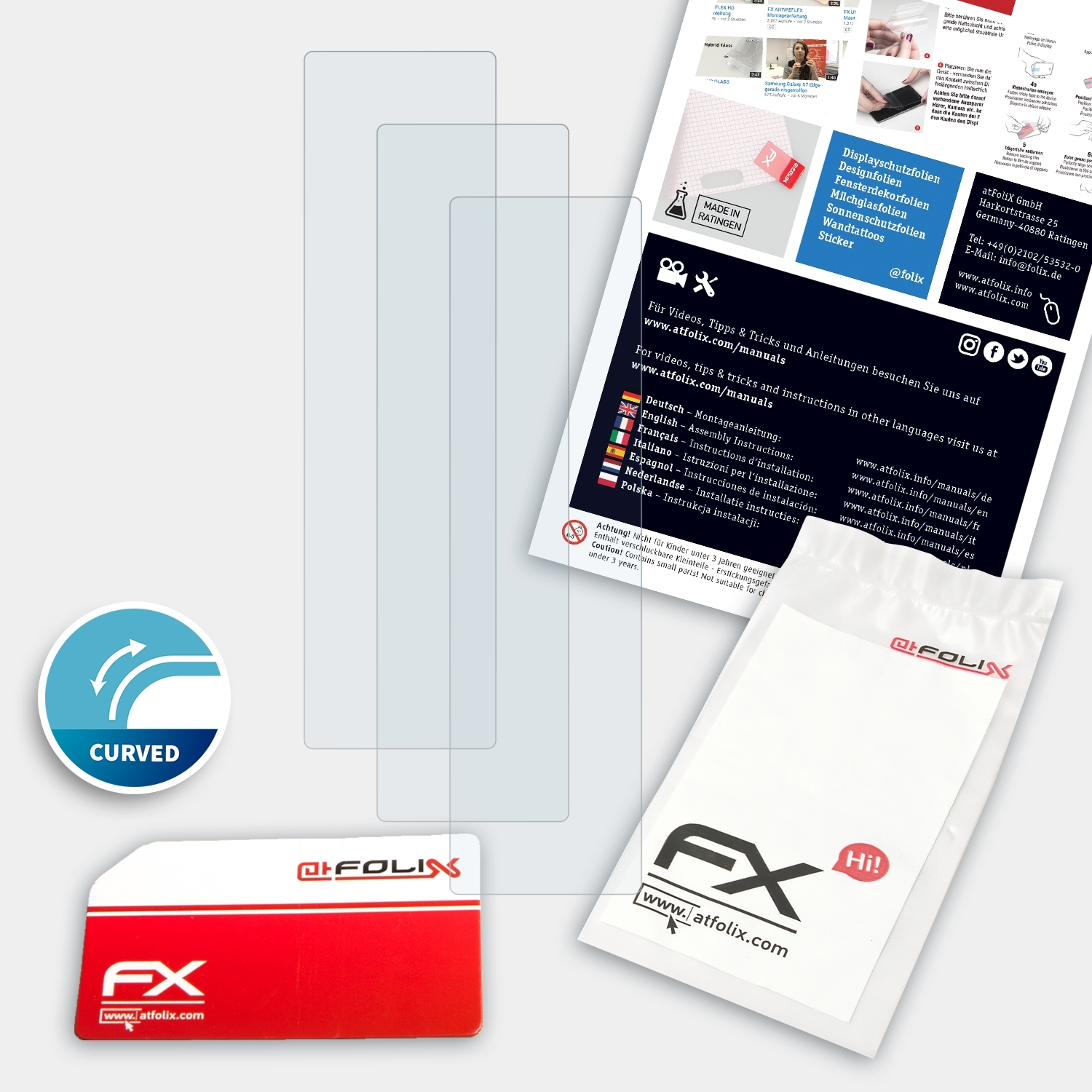 ATFOLIX 3x FX-ActiFleX Garmin Displayschutz(für HR) Vivosmart