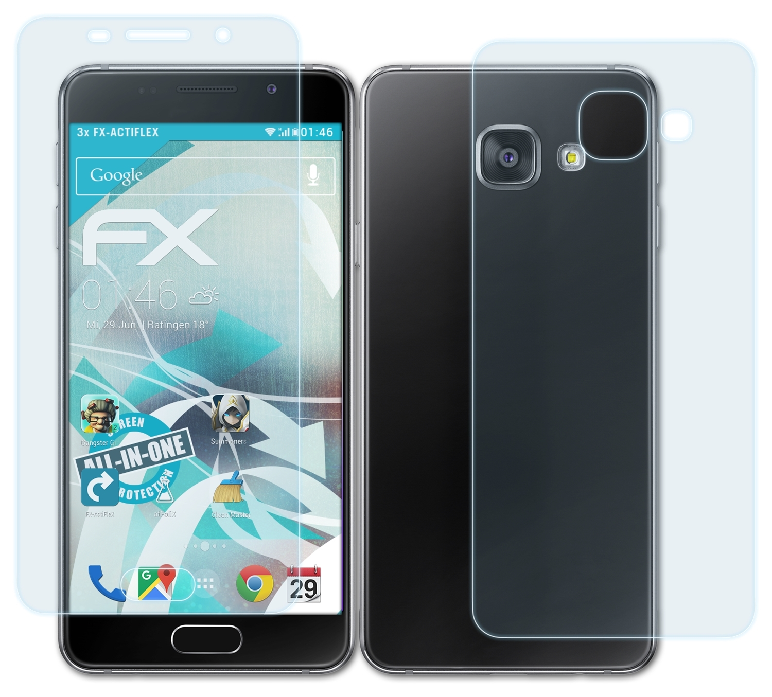ATFOLIX 3x FX-ActiFleX Displayschutz(für A3 Samsung Galaxy (2016))