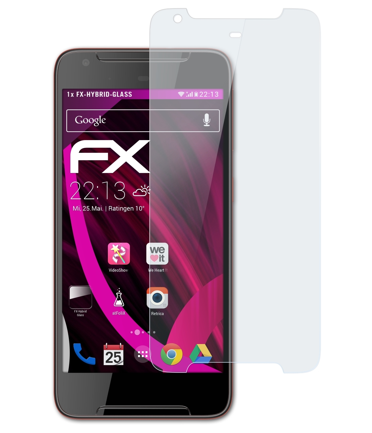 FX-Hybrid-Glass HTC Schutzglas(für ATFOLIX Desire 628)