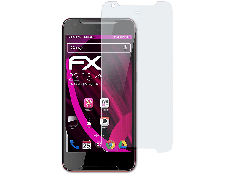 Schutzglas(für HTC ATFOLIX 628) Desire FX-Hybrid-Glass