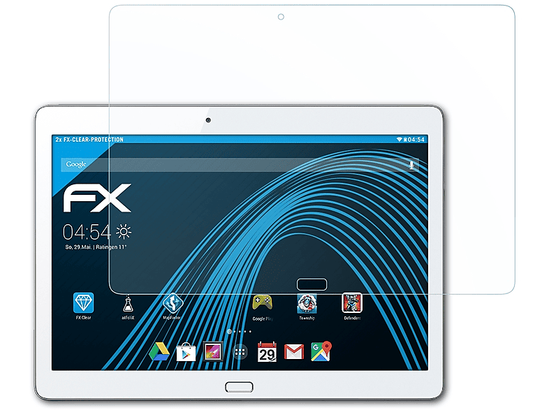 10.0) Huawei MediaPad M2 Displayschutz(für 2x ATFOLIX FX-Clear