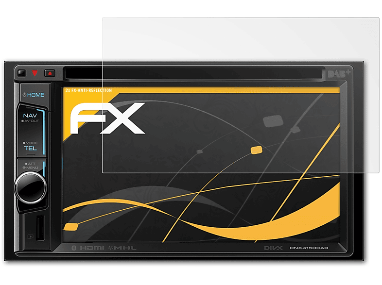 ATFOLIX 2x FX-Antireflex Displayschutz(für Kenwood DNX4150DAB) | Autoradio-Zubehör