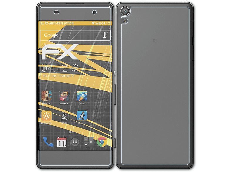 ATFOLIX 3x FX-Antireflex Displayschutz(für Sony Xperia XA)