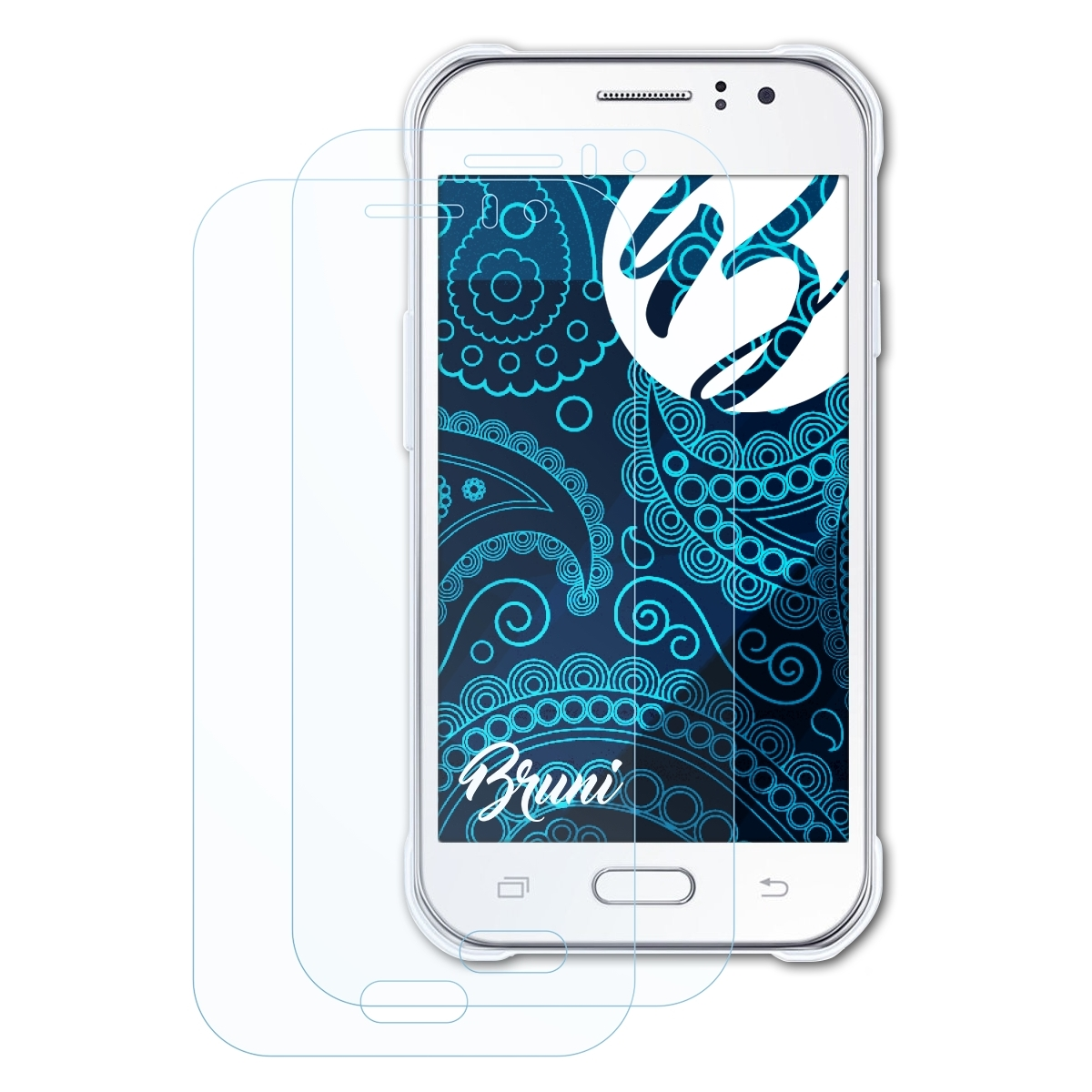 BRUNI 2x Basics-Clear Schutzfolie(für Samsung Galaxy Ace) J1