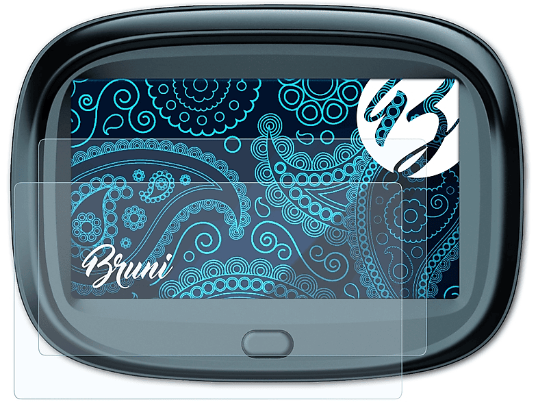 BRUNI 2x Basics-Clear Schutzfolie(für Blaupunkt MotoPilot 43 EU)