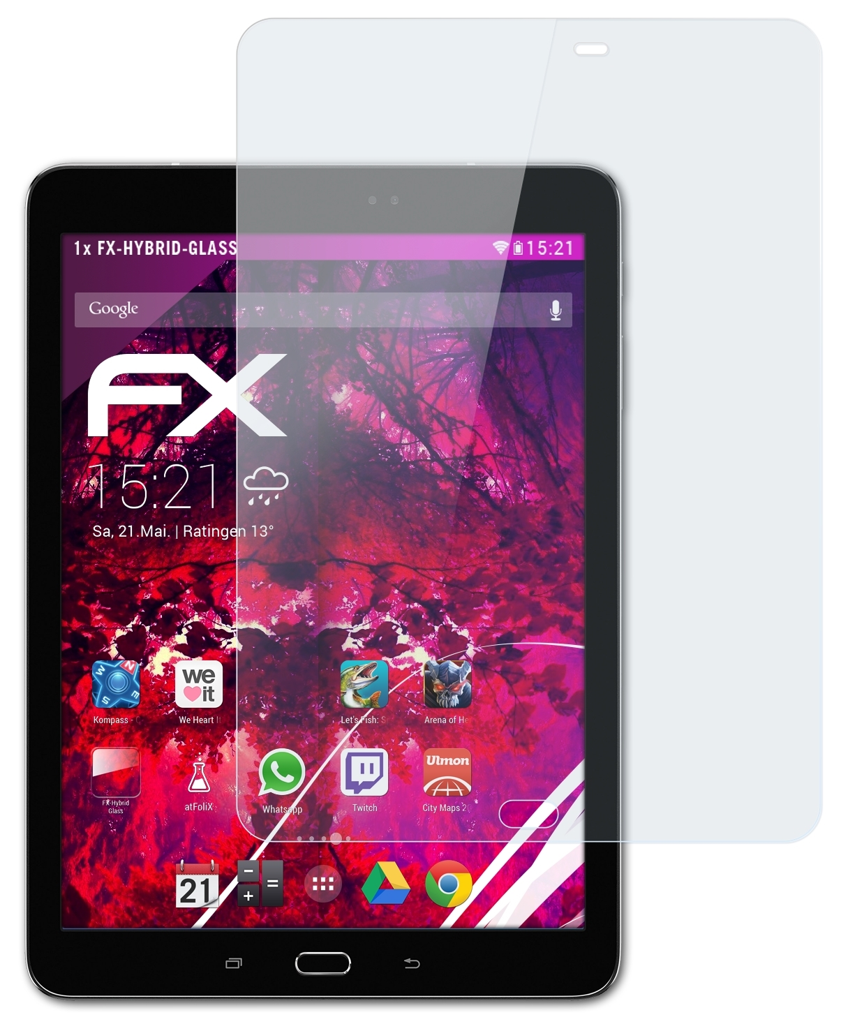 FX-Hybrid-Glass Galaxy Samsung Tab S3 9.7) Schutzglas(für ATFOLIX