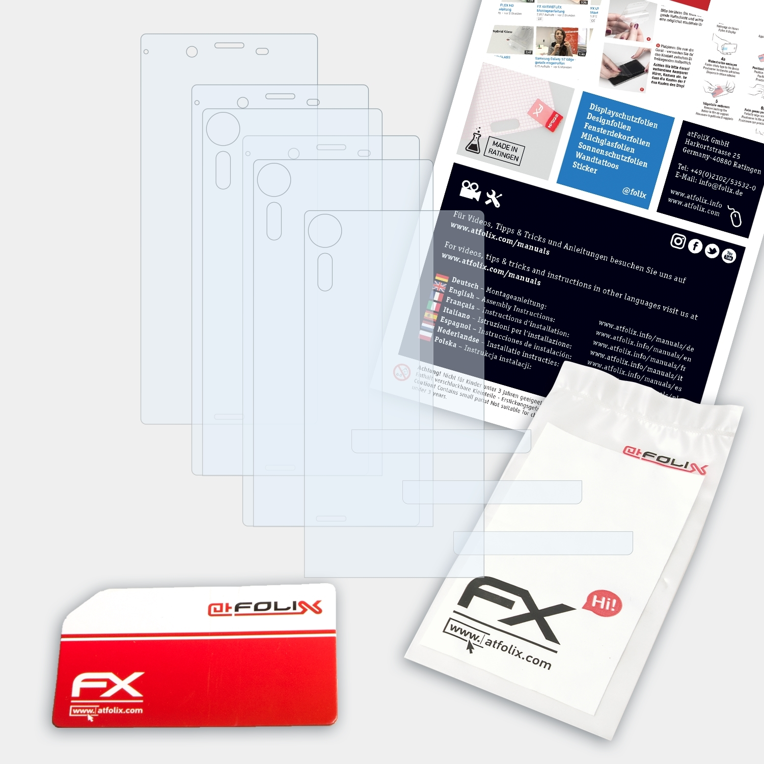 ATFOLIX 3x FX-Clear Displayschutz(für Sony Xperia XZs)
