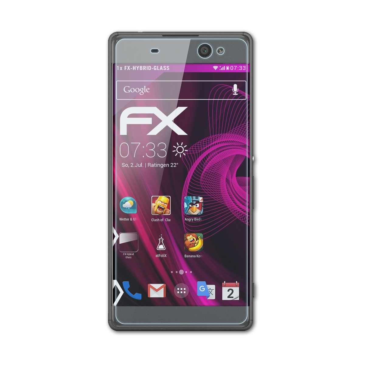 ATFOLIX FX-Hybrid-Glass Schutzglas(für Sony XA Ultra) Xperia