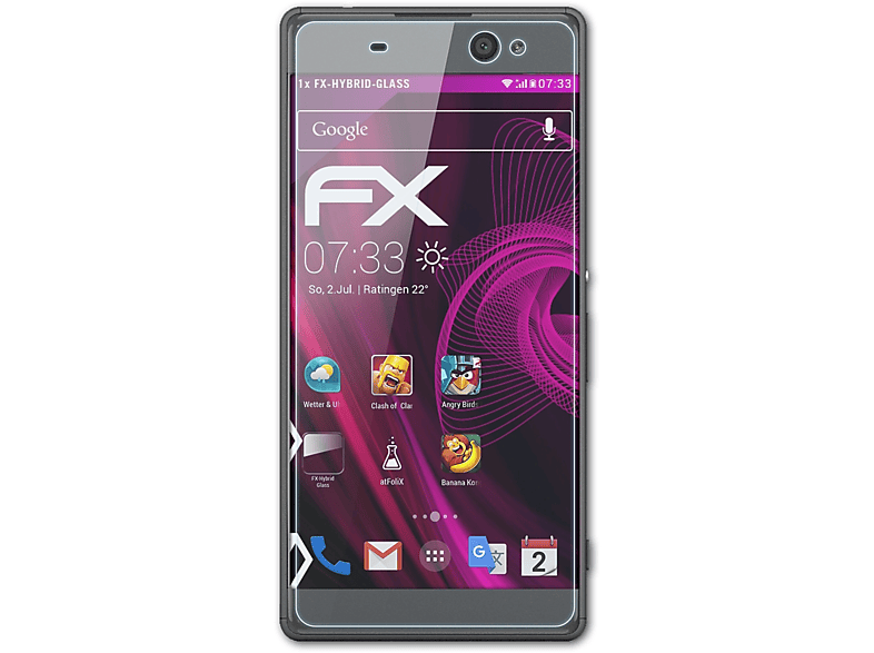 Xperia ATFOLIX FX-Hybrid-Glass Schutzglas(für Sony XA Ultra)