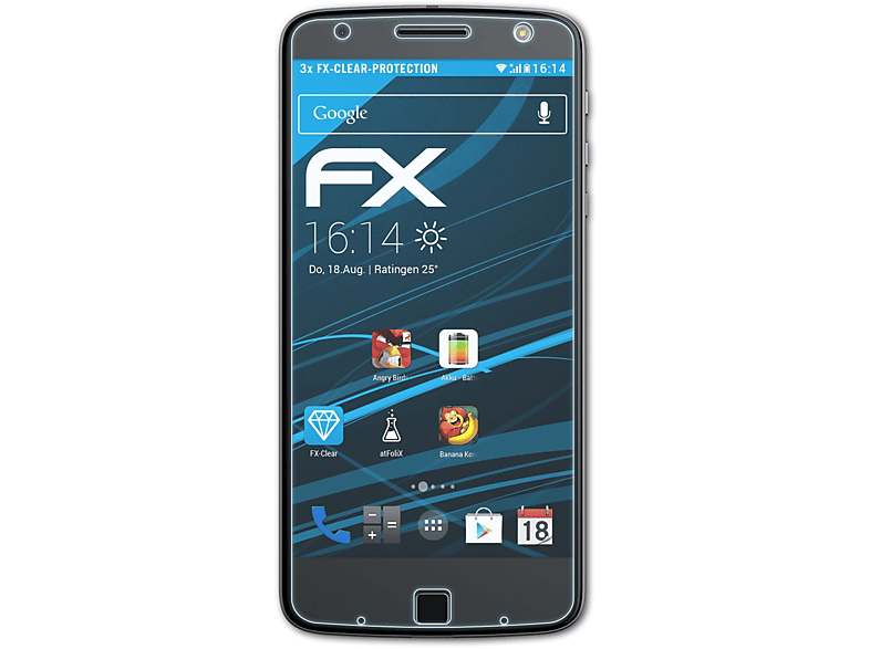 Motorola Z) 3x FX-Clear Moto Displayschutz(für ATFOLIX Lenovo
