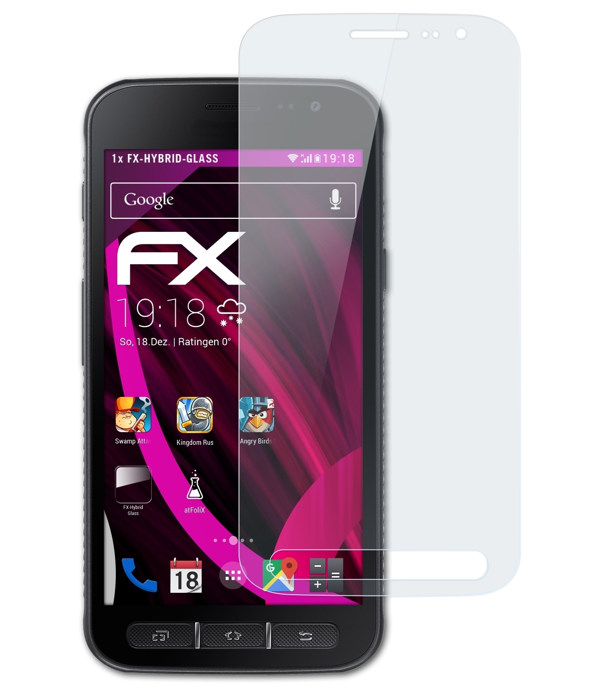 ATFOLIX FX-Hybrid-Glass Schutzglas(für Galaxy 4) Samsung Xcover