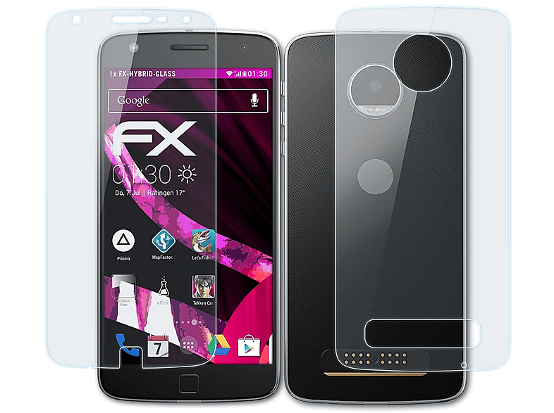 ATFOLIX FX-Hybrid-Glass Schutzglas(für Lenovo Motorola Moto Z Play)