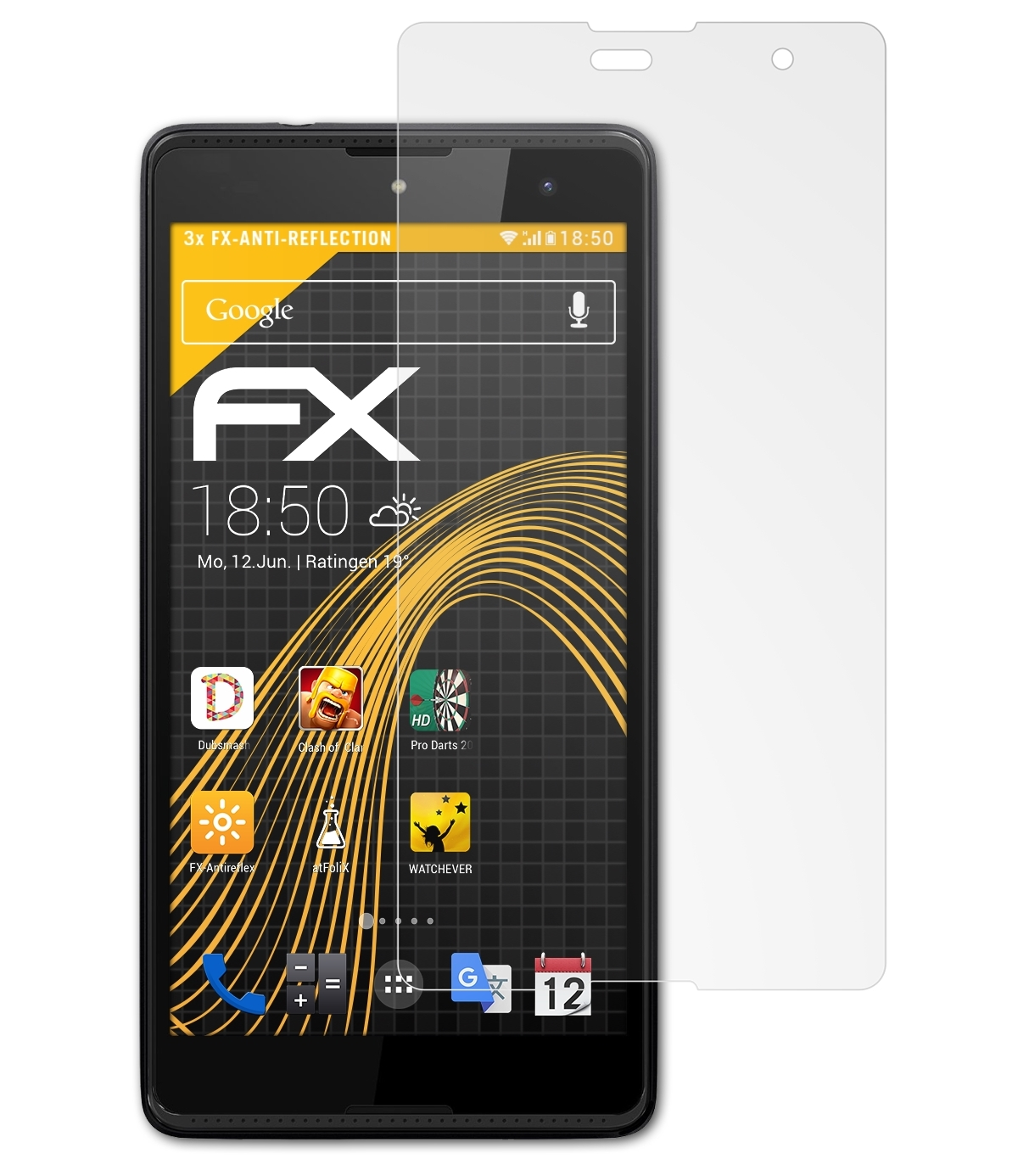 ATFOLIX 3x FX-Antireflex Displayschutz(für Wiko Robby)