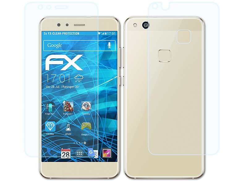 ATFOLIX 3x FX-Clear Displayschutz(für Huawei P10 Lite)