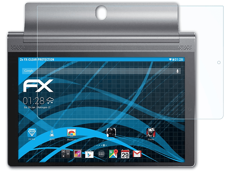 FX-Clear 3 Displayschutz(für ATFOLIX Tab Yoga Plus) 2x Lenovo