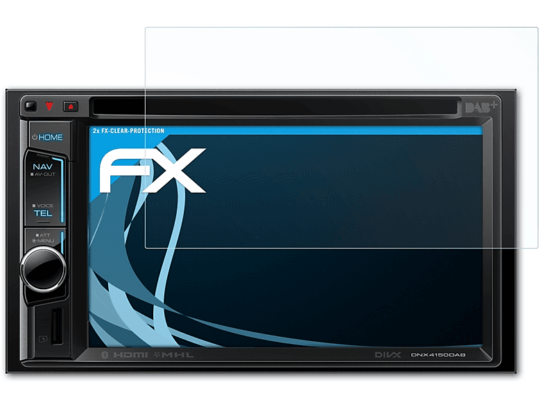 ATFOLIX 2x Kenwood Displayschutz(für DNX4150DAB) FX-Clear