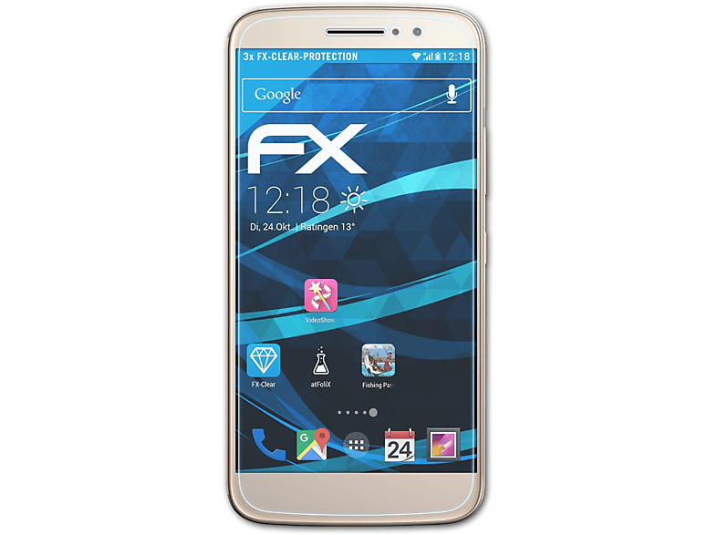 ATFOLIX 3x FX-Clear Displayschutz(für Lenovo Motorola Moto M)